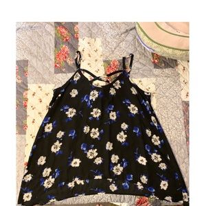 Torrid White Rose High Neck Georgette Tank